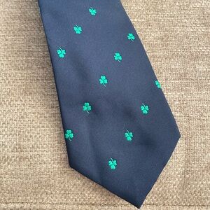 NWT CONNEMARA TIES IRELAND navy blue green shamrock clover new